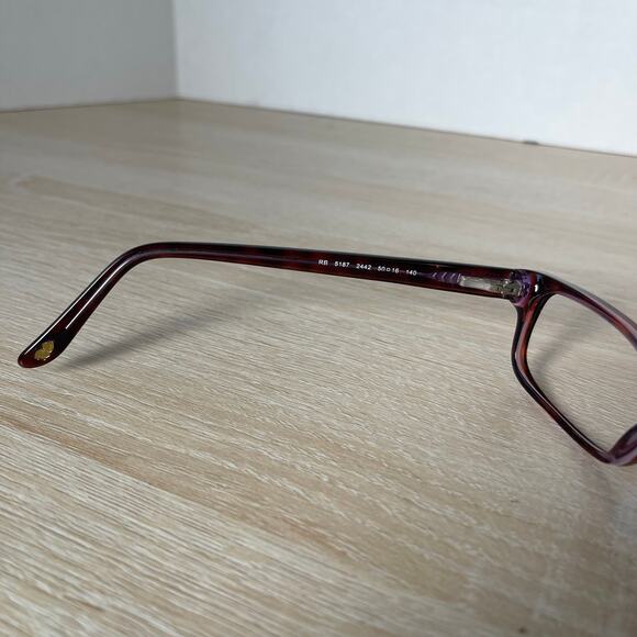 Ray-Ban RB5187 2442 Tortoise Shell Red Purple Eyeglasses 50-16-140 FRAMES ONLY - Picture 4 of 8